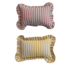 Printed Lumbar Pillow w/ Stripes