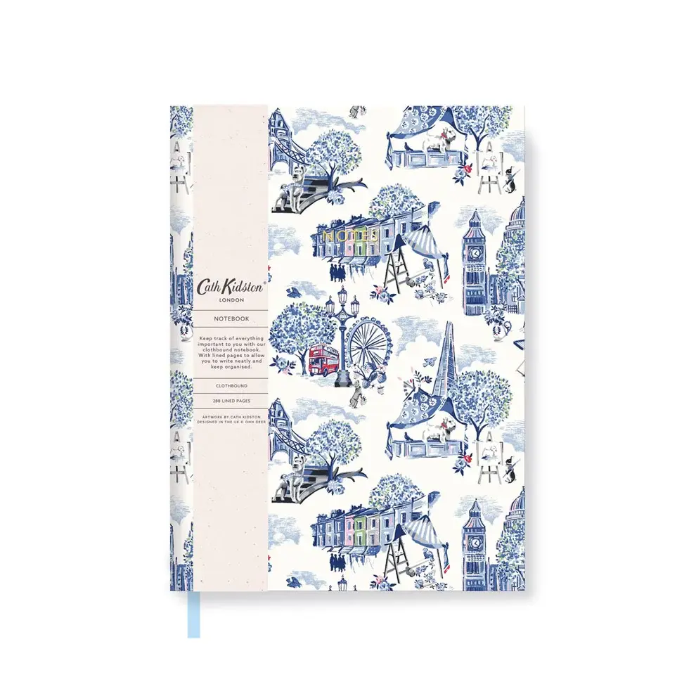 London Toile Linen Notebook - Katherine Beck