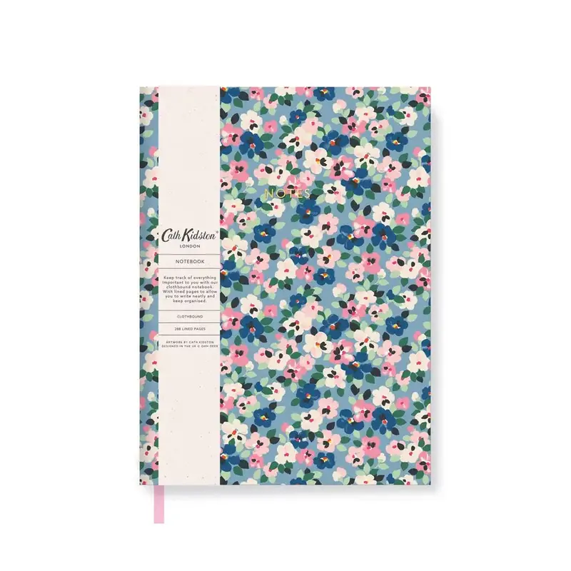 Painted Pansies Linen Notebook