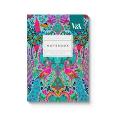 Neon Floral Peacock Notebook Blue