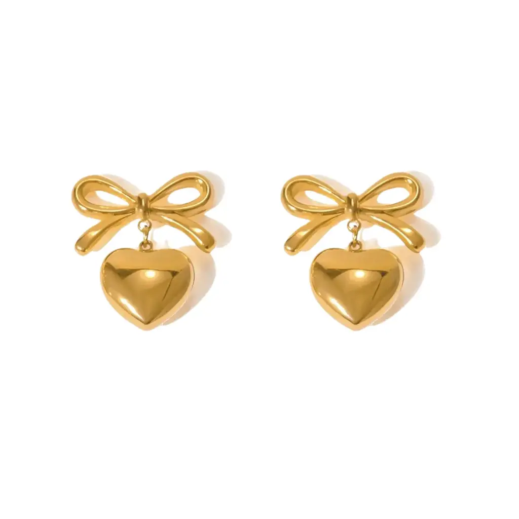 Bow Heart Studs