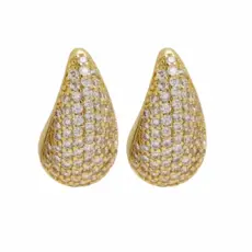 Pave Clear Drop Hoops