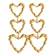 Hammered Heart Studs