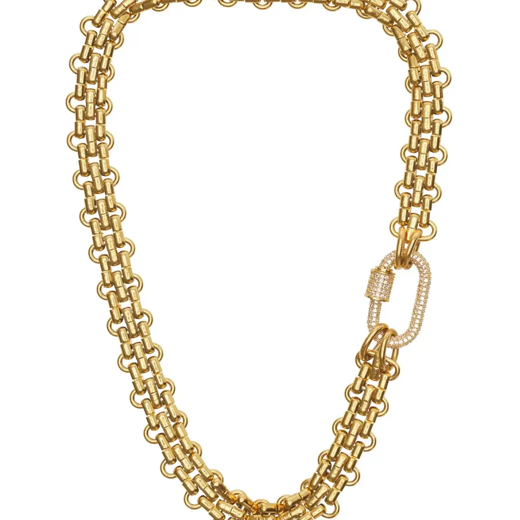 Pave Carabiner Necklace
