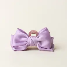 Satin Bow Claw Clip - Lilac