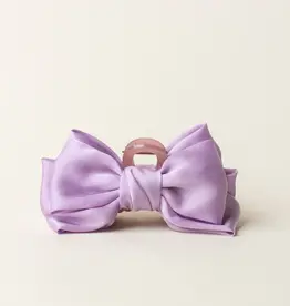 Satin Bow Claw Clip - Lilac