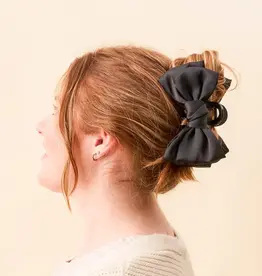 Satin Bow Claw Clip - Black