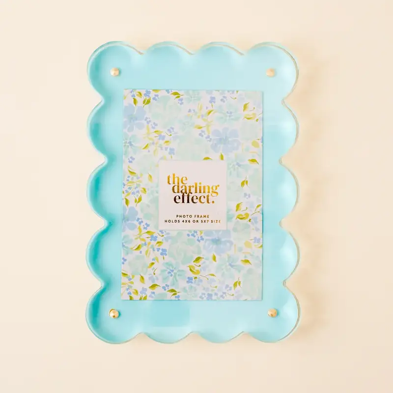 Rectangle Scalloped Frame - Blue