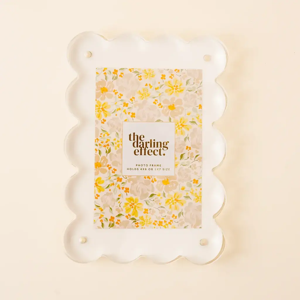 Rectangle Scalloped Frame - White