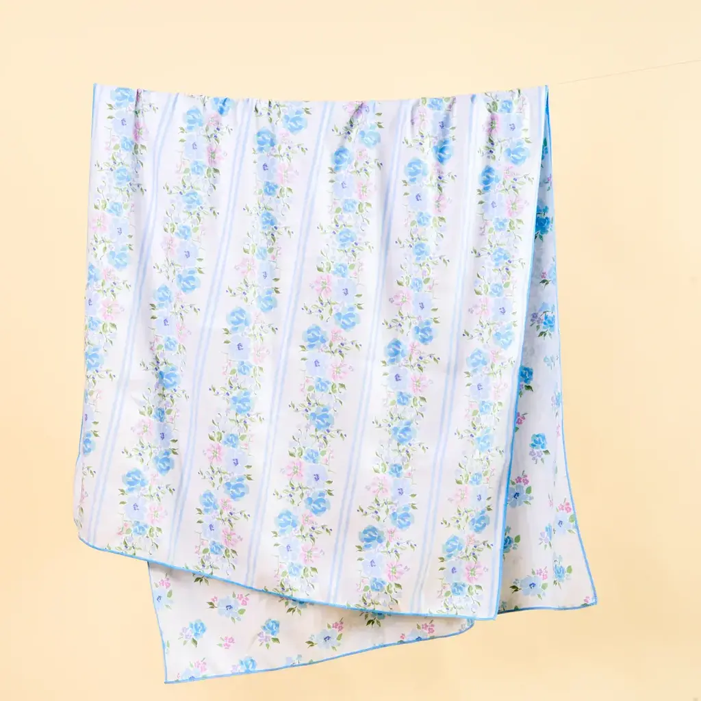 Quick Dry Beach Towel - Petal Parade Blue