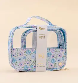 Clearly Chic Cosmetic Bag - Secret Garden Blue