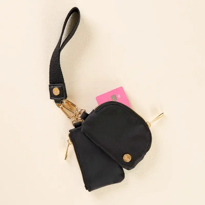 Duo Pouch Wristlet - Black