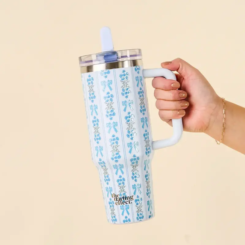 40oz Flip Straw Tumbler - Oh So Fancy Blue