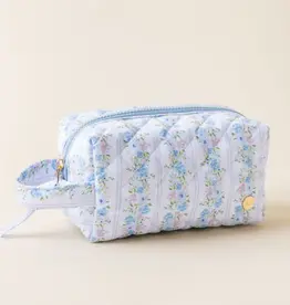 Essentials Quilted Cosmetic Pouch - Petal Parade Blue