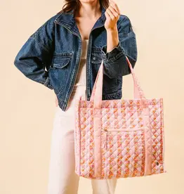 The Everyday Quilted Tote Bag - Pink