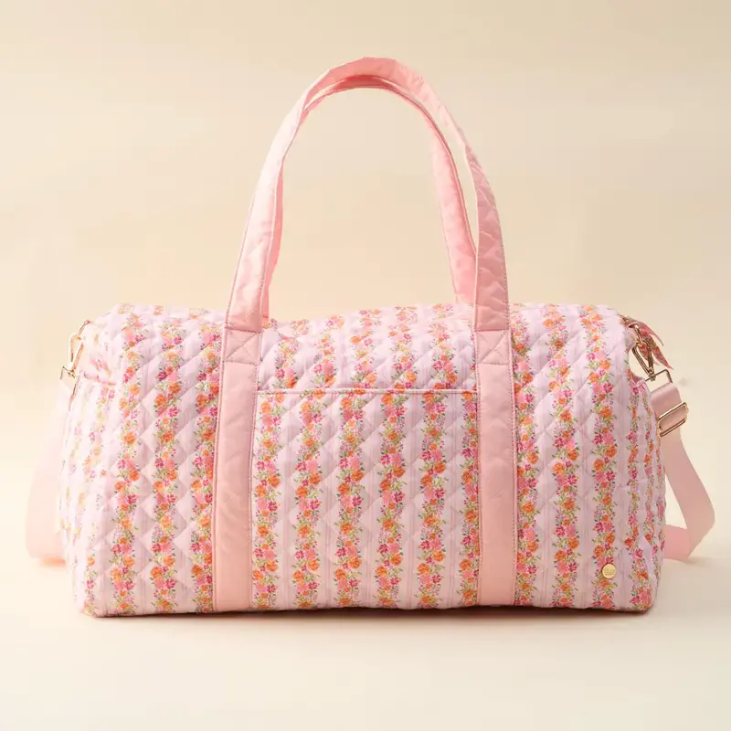 Quilted Weekender Bag - Pink