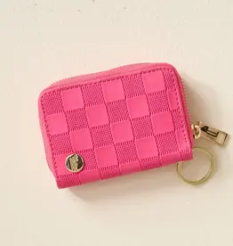 Zip Around Wallet  - Hot Pink Check