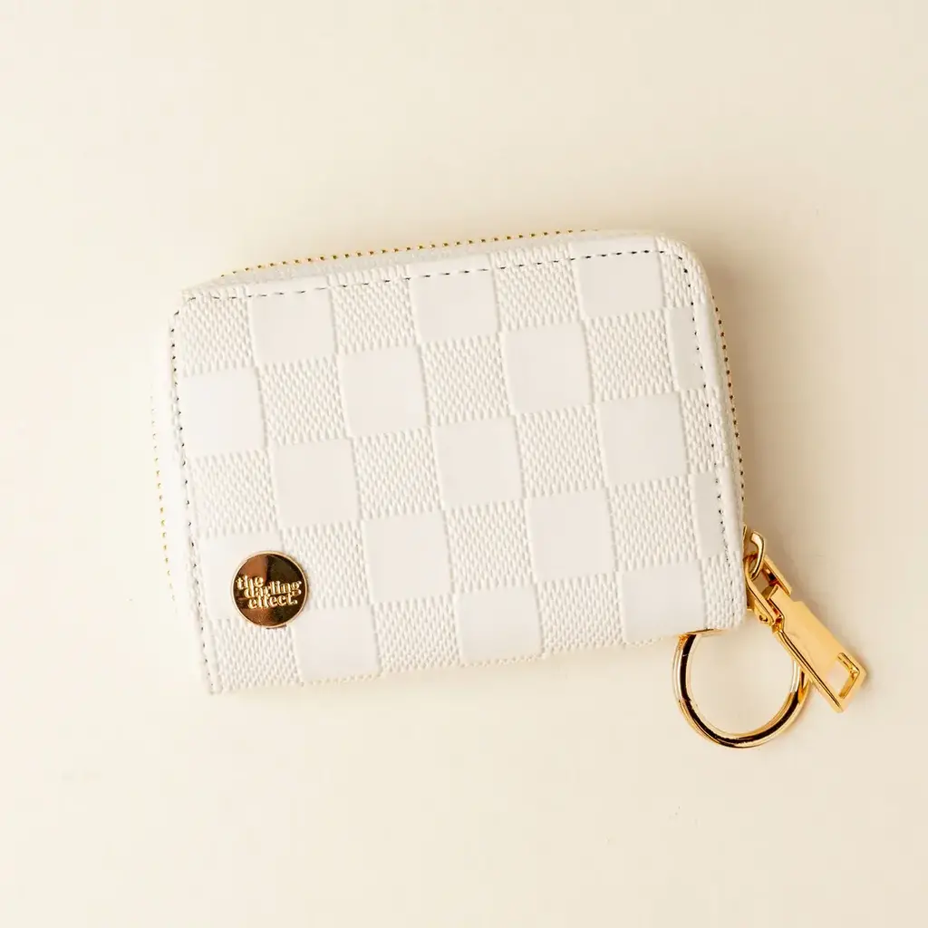 Zip Around Wallet  - White Check