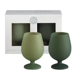 Sage Silicone Wine Glass - Short Stem