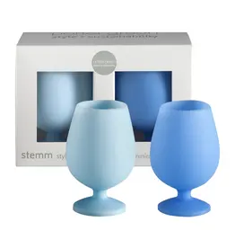 Sky Blue Silicone Wine Glass - Short Stem