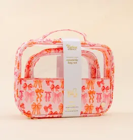 Clear Cosmetic Bag- Blushing Bows