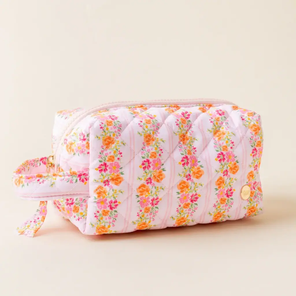 Essentials Quilted Cosmetic Pouch- Petal Parade Pink
