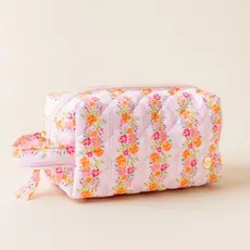 Essentials Quilted Cosmetic Pouch- Petal Parade Pink