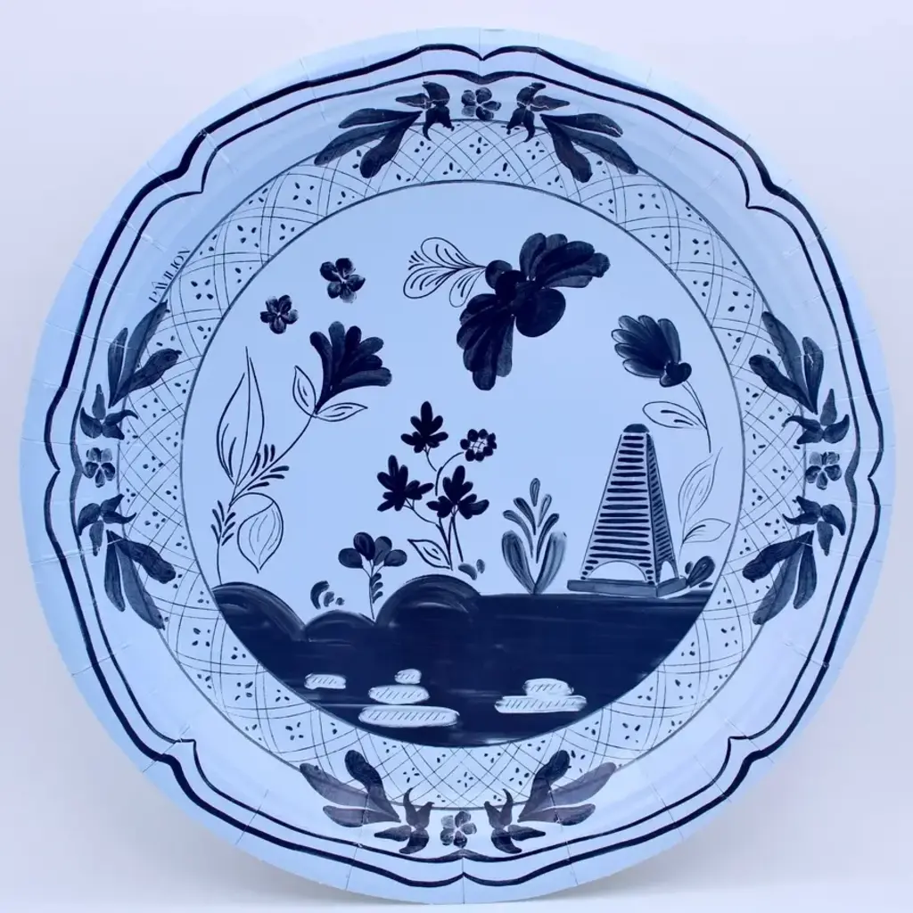 Beachside Pavilion Dinner Plates - Sky and Navy