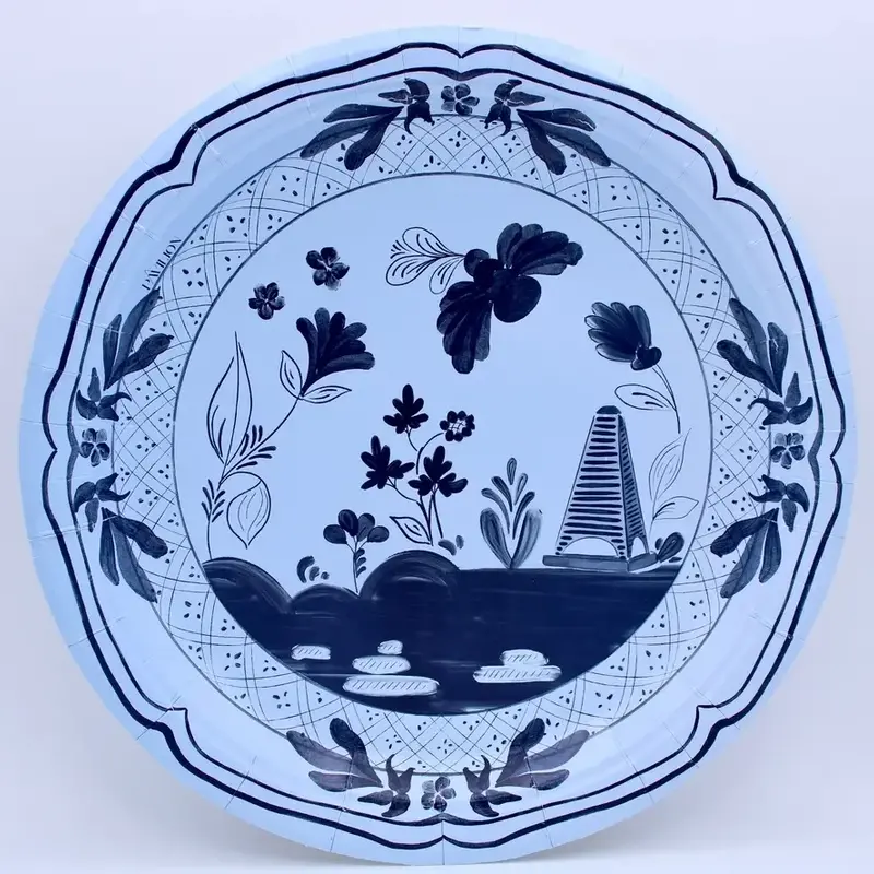 Beachside Pavilion Dinner Plates - Sky and Navy