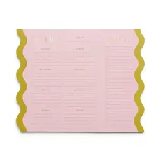Meal Planner Notepad - Pink & Chartreuse
