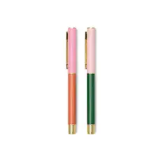 Colorblock Pen Set of 2 - Red Orange & Emerald