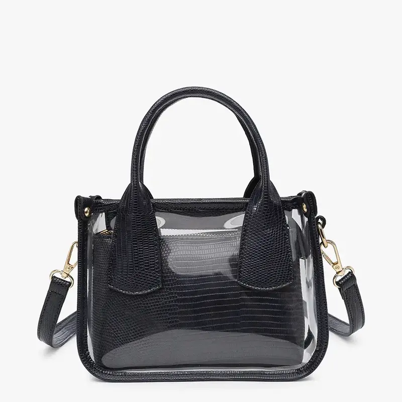 Stacey Clear Satchel - Navy