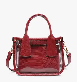 Stacey Clear Satchel - Dark Red