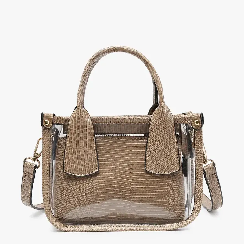 Stacey Clear Satchel - Taupe