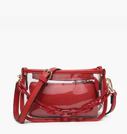 Jessica Clear Crossbody - Red