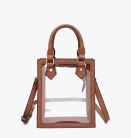 Elise Clear Rect Crossbody - Brown