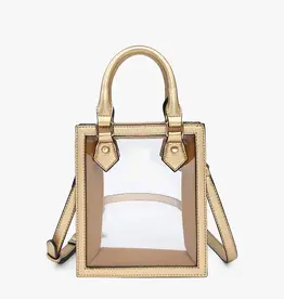 Elise Clear Rect Crossbody - Gold