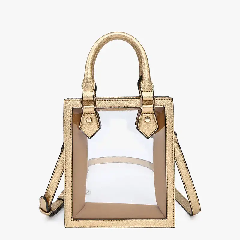 Elise Clear Rect Crossbody - Gold
