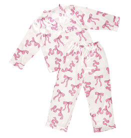 Long Sleeve PJ Set - Pink Bows - Medium