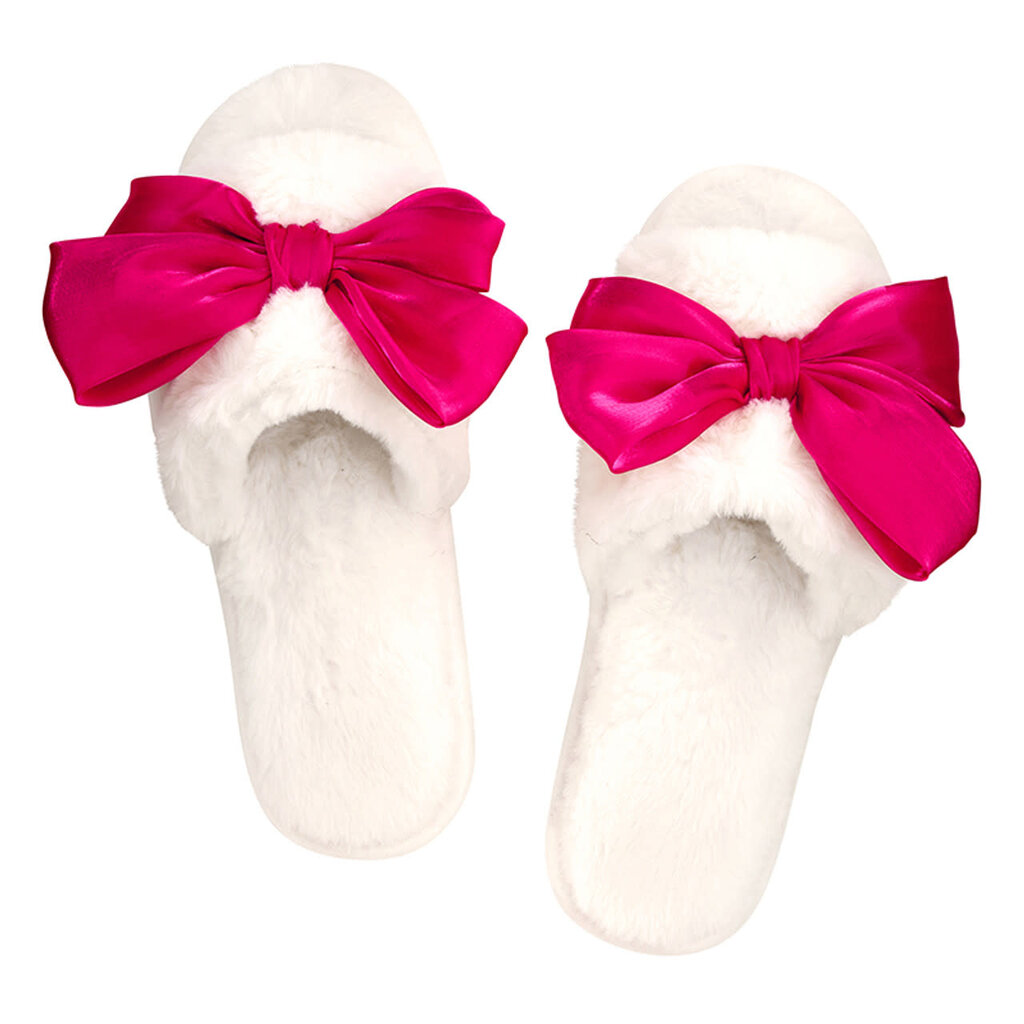 Slippers - Hot Pink Bow - M(7/8)