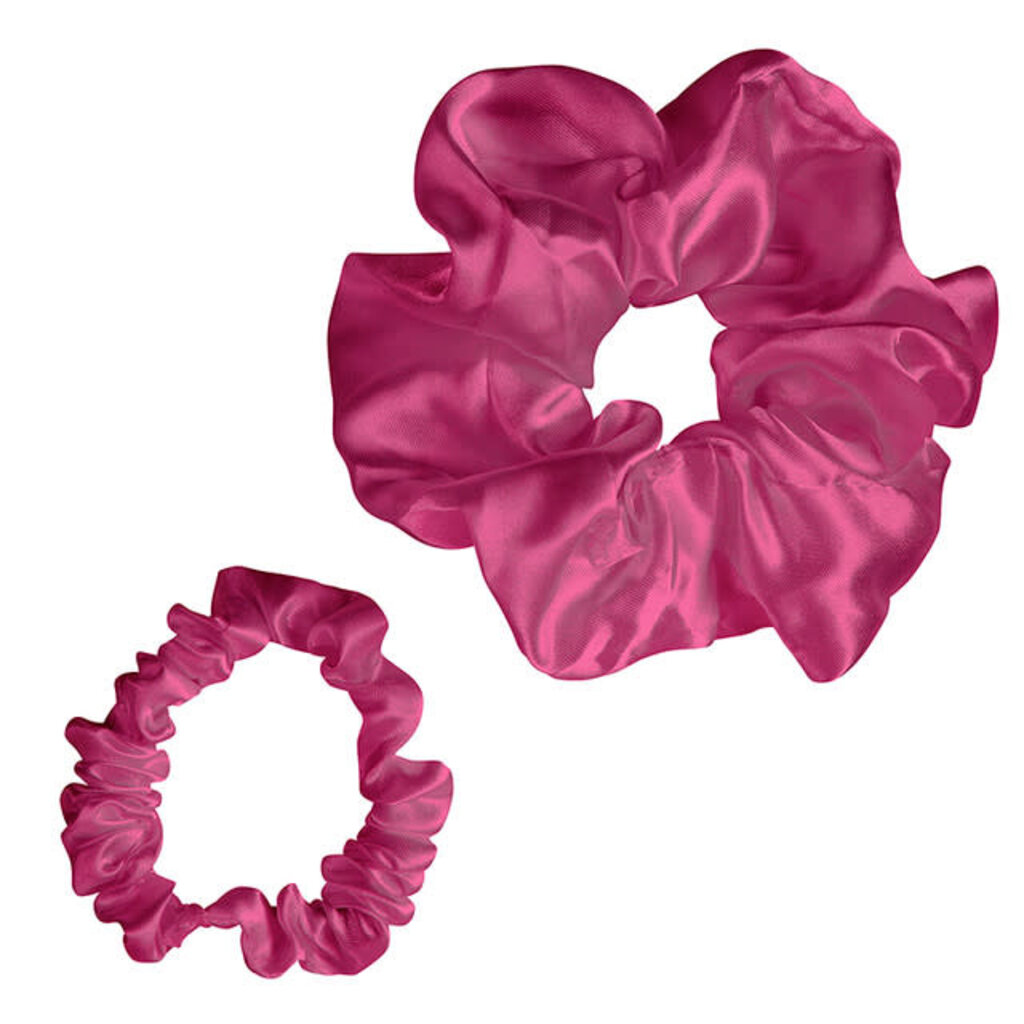 Satin Scrunchie Set - Hot Pink