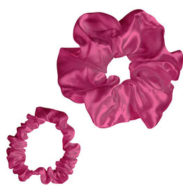 Satin Scrunchie Set - Hot Pink
