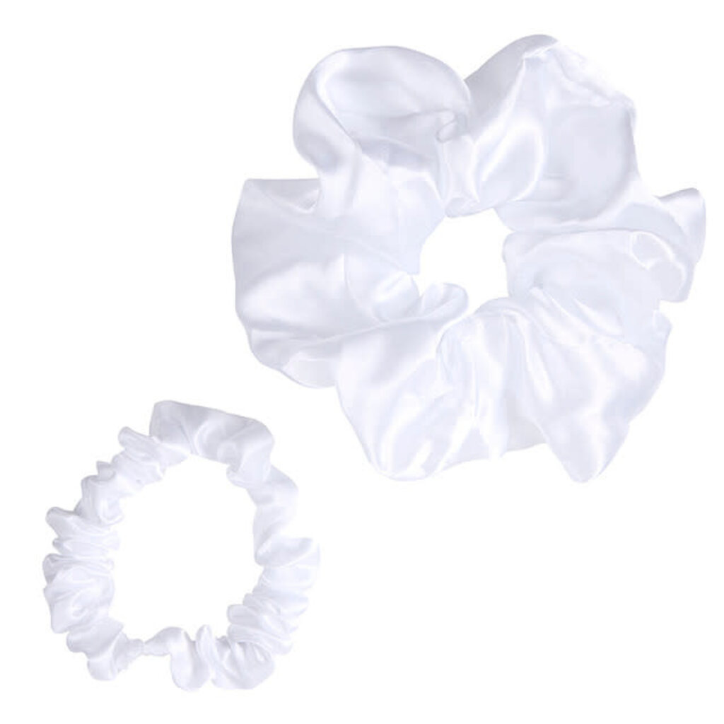 Satin Scrunchie Set - White