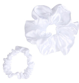 Satin Scrunchie Set - White