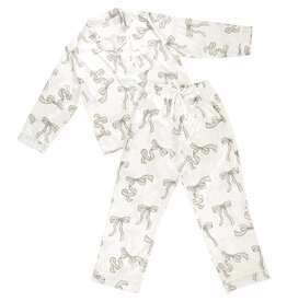 Long Sleeve PJ Set - Flax Bow - Small