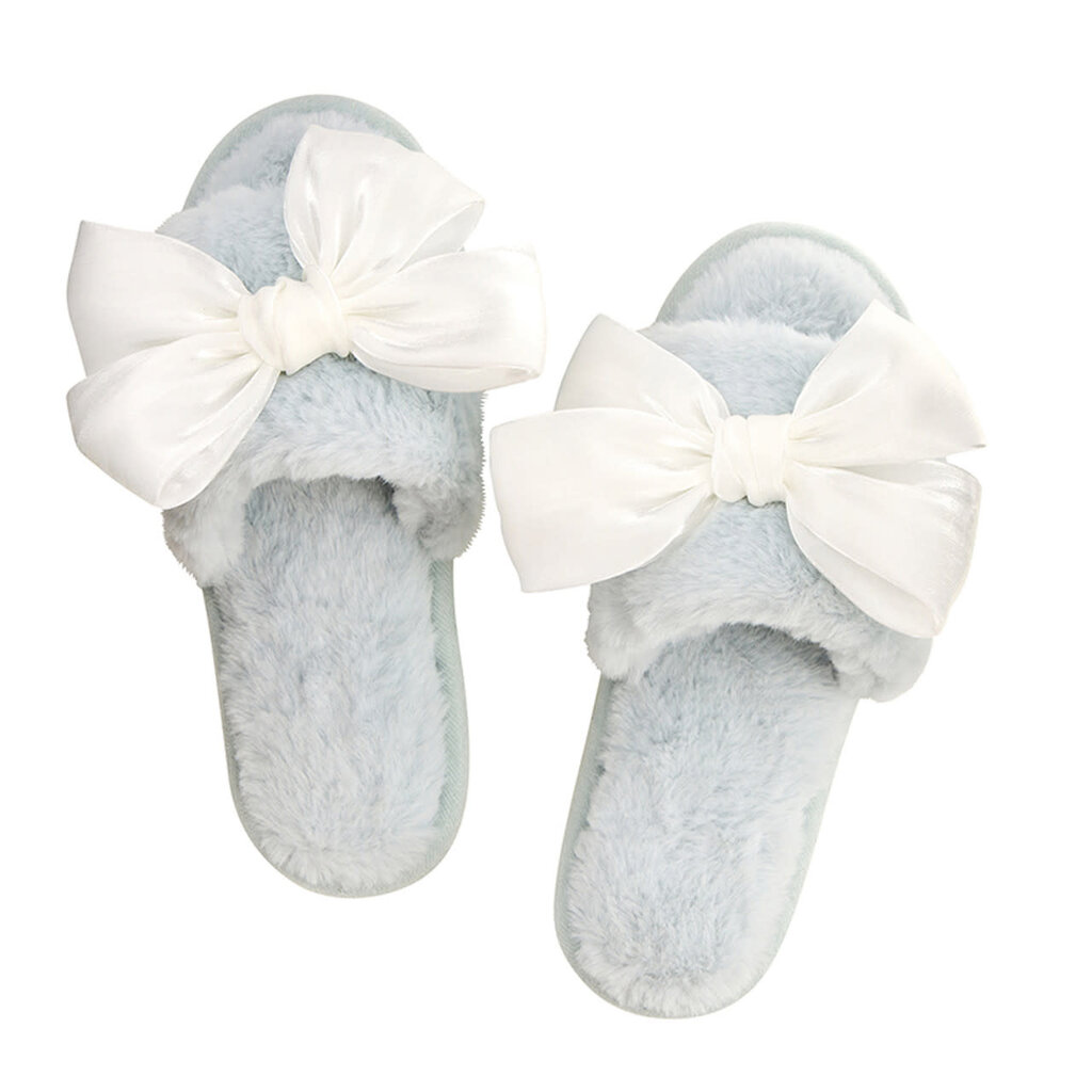 Slippers - White Bow - M(7/8)