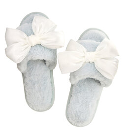 Slippers - White Bow - M(7/8)