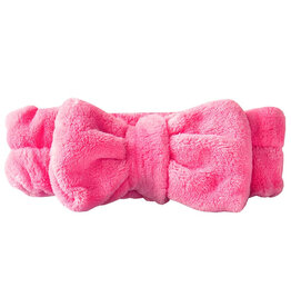 Plush Bow Spa Headband - Hot Pink