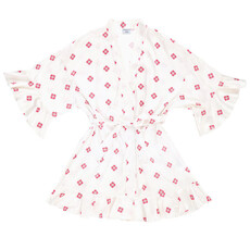 Bella Sleep & Spa Ruffled Satin Robe - Moroccan - S/M