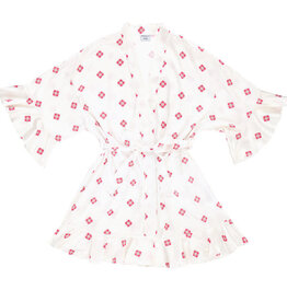 Bella Sleep & Spa Ruffled Satin Robe - Moroccan - S/M